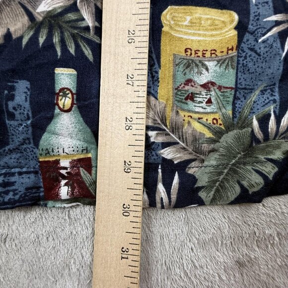 Vintage Steve & Barry's Hawaiian Shirt Mens XL Blue Tropical Beer Bottle Print - Picture 9 of 10